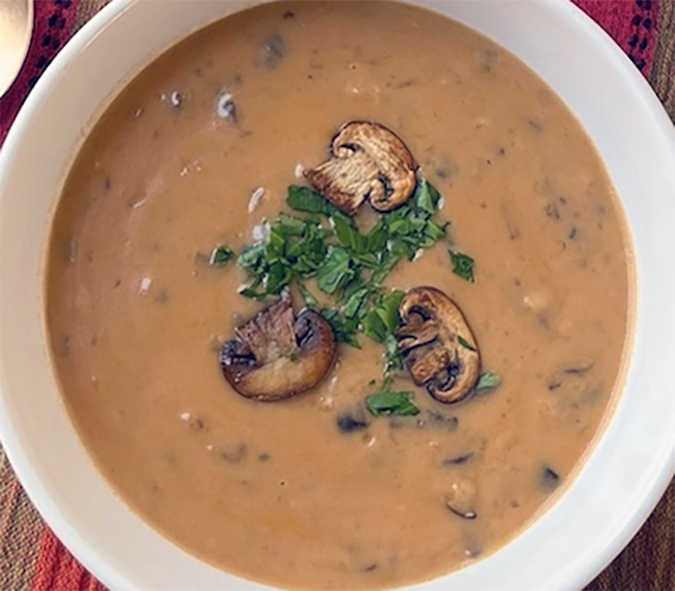 copycat golden mushroom soup in a soup bowl