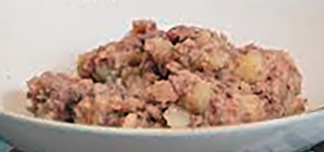 Corned beef stovies served in a bowl