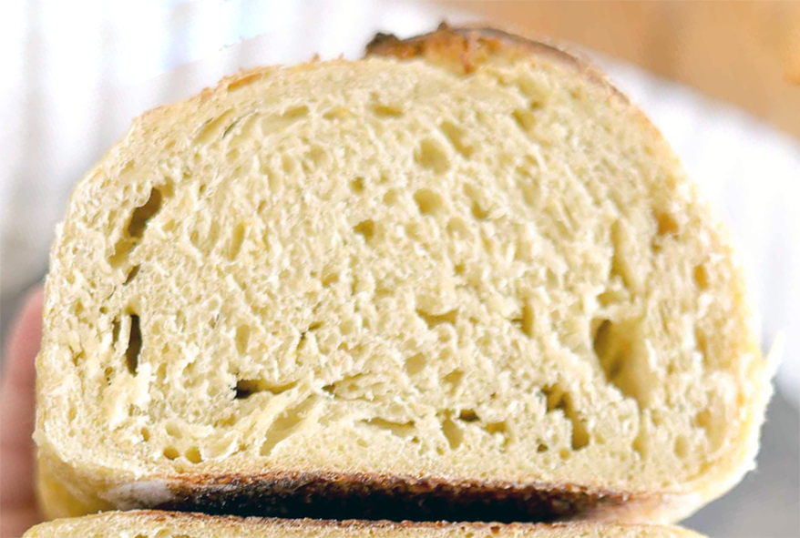 slice of soft dandelion flower buttermilk bread