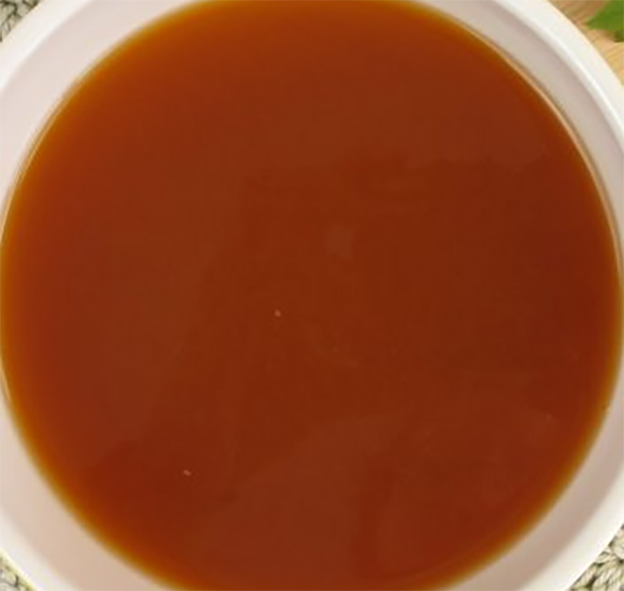 dried rose hip soup in a soup bowl