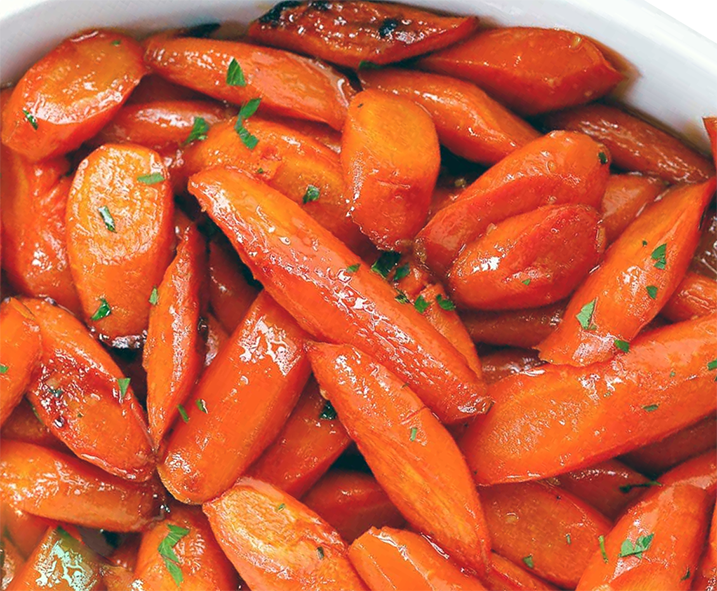 sugar-glazed carrots in a bowl
