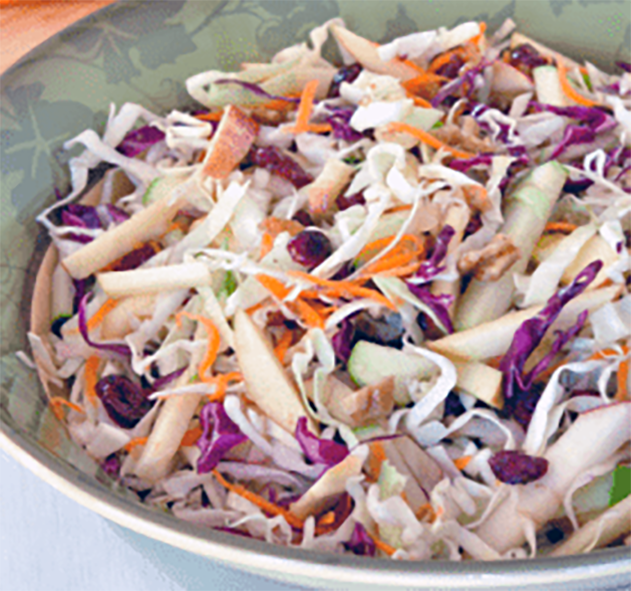 fruit and nut slaw in a bowl