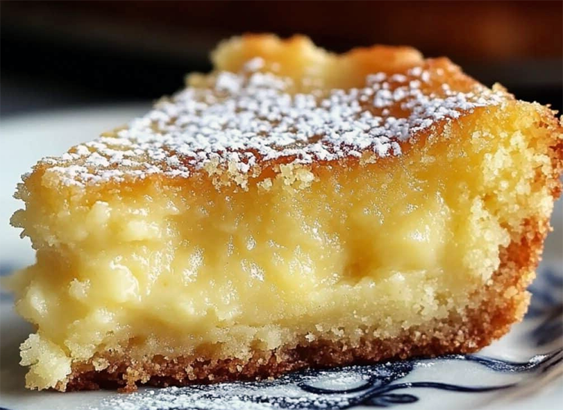 wedge of gooey butter cake on a plate
