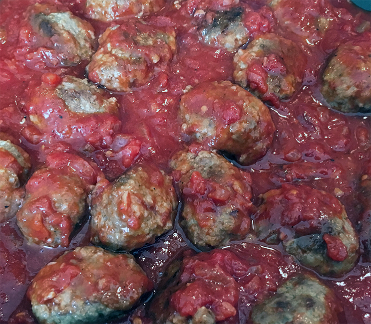 Greek meatballs in a spaghetti sauce 