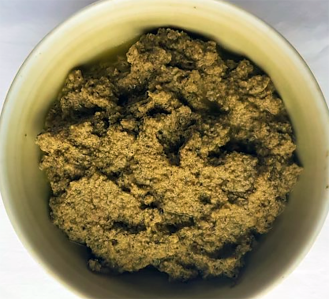 green olive and seaweed tapenade in a bowl