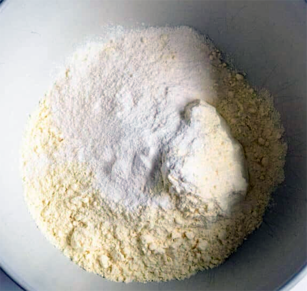 home-made instant lemon pudding mix in a bowl