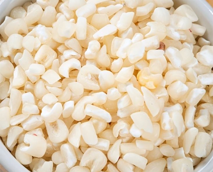 hominy corn kernels in a bowl