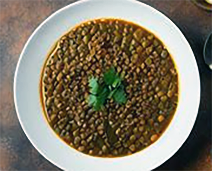 Lablabi, tunisian lentil soup in a soup bowl