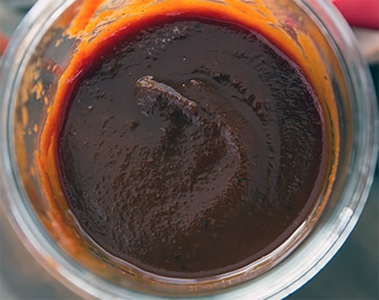 mesquite barbecue sauce in a glass dish