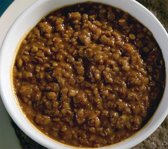 spicy lentil stew in a bowl