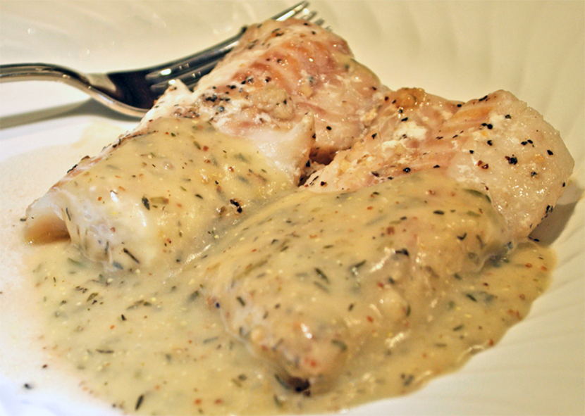 cod in white shallot sauce