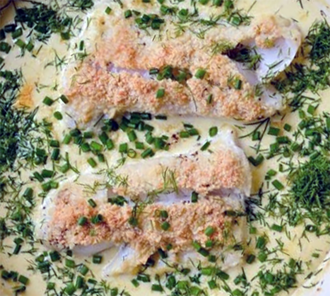 cod in cream sauce with herbs