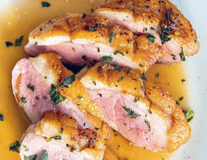 casseroled duck in lemon juice