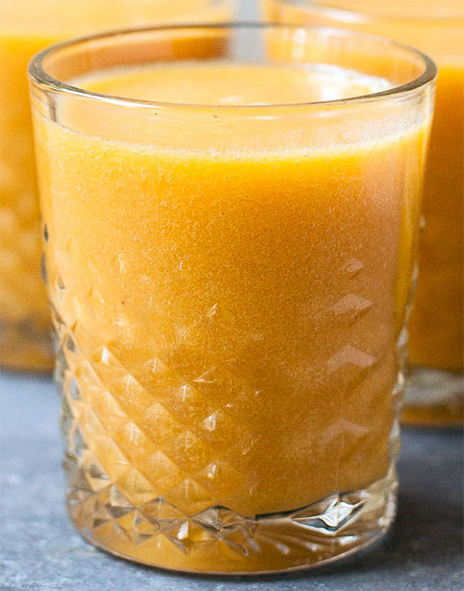 peach nectar in a glass