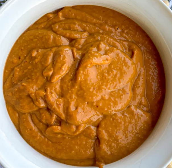 peanut butter fudge sauce in a bowl