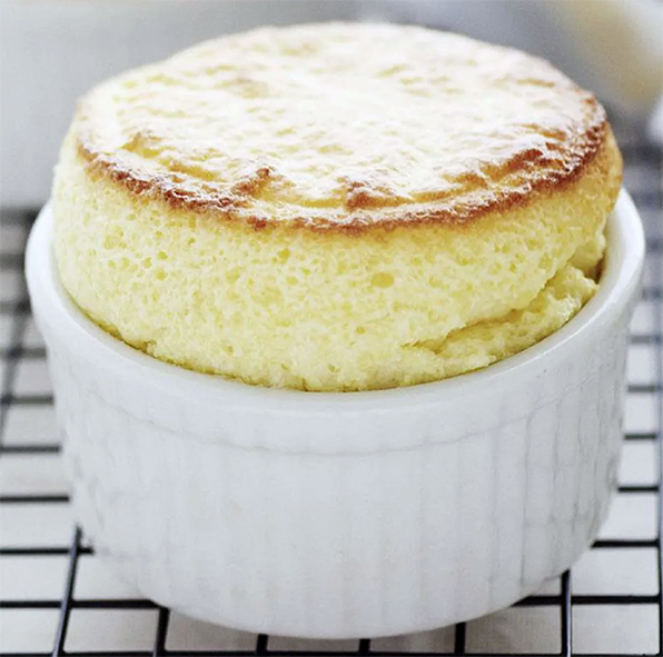 apple souffle in a ramekin
