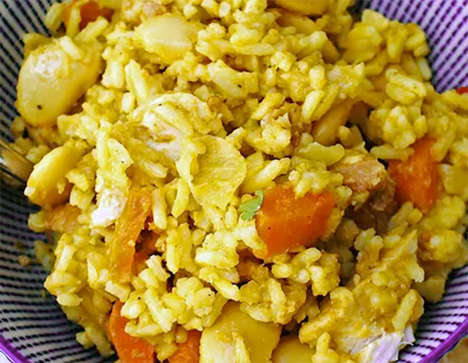 Ascension Island Plo served in a bowl