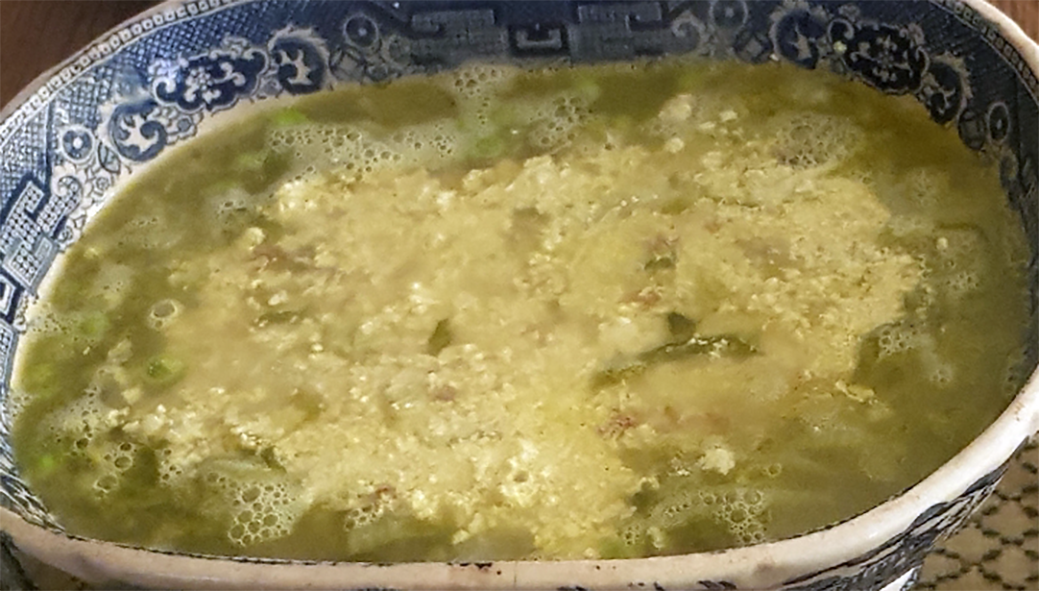 potage printanier or spring soup in a soup tureen