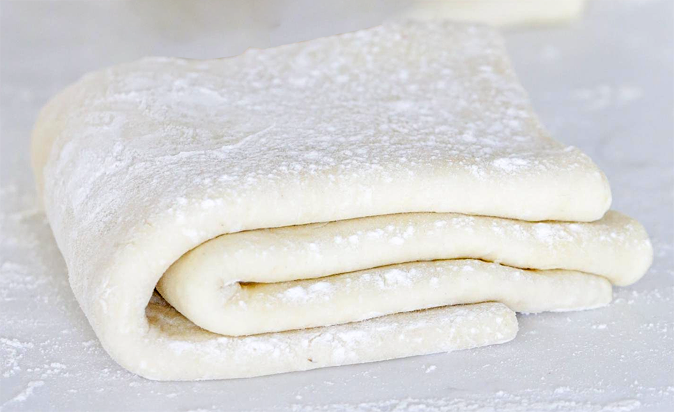 folded sheet of home-made puff pastry