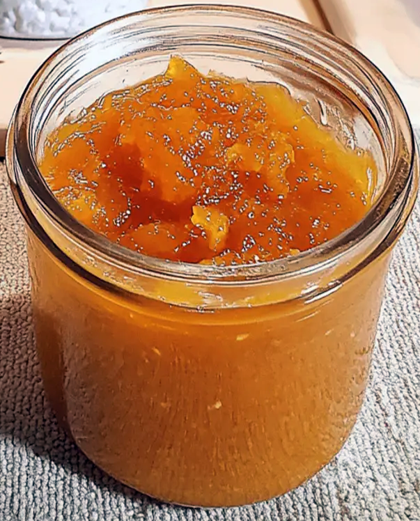 pumpkin jam in a glass jar