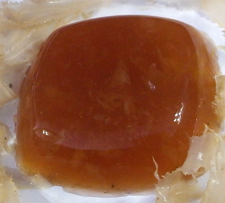 set rooibos chai jelly turned out onto a plate