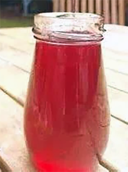 diluted rosebay willowherb cordial presented in a jug