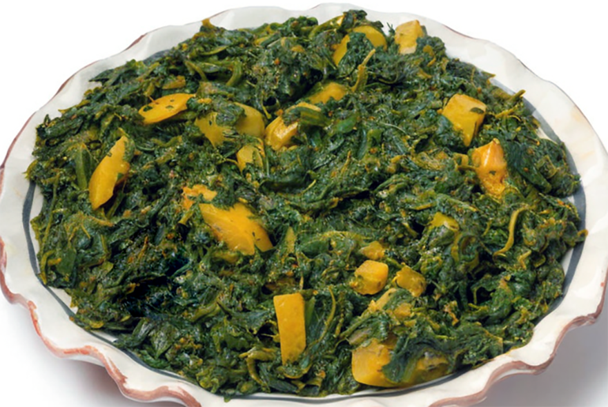 spinach and preserved lemon salad prior to adding tomatoes