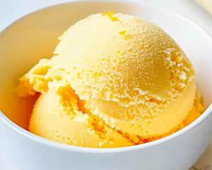 st clements, orange and lemon sherbet in a bowl