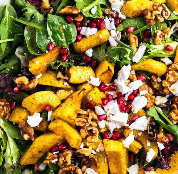 sweet salad pumpkin presented in a salad bowl