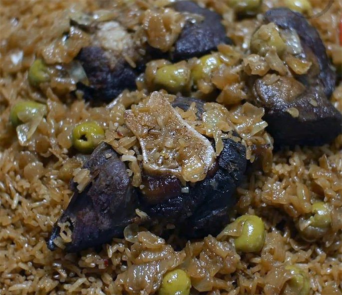 senegalese beef and vegetable rice on a plate