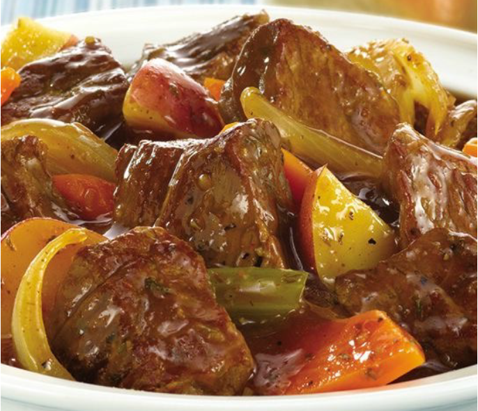 Backlca, Slovenian stew of lamb, onions, carrots and potatoes served in a bowl