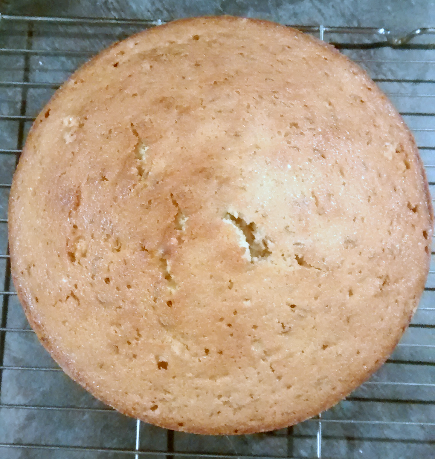 round caraway cake on a wire rack