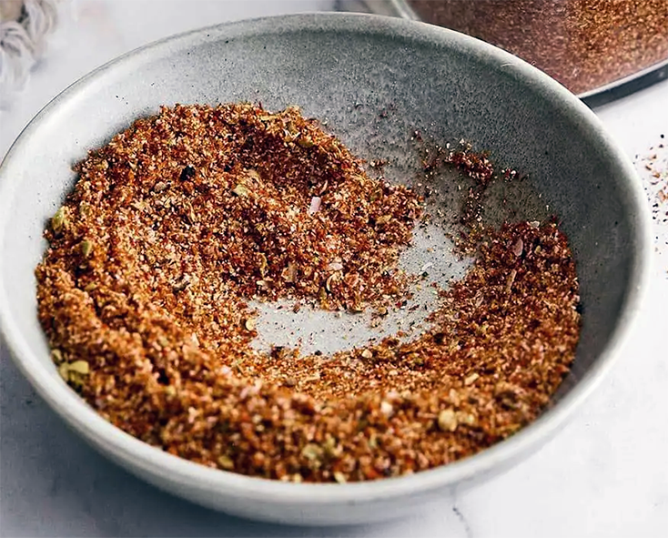 Fajita seasoning blend in a bowl