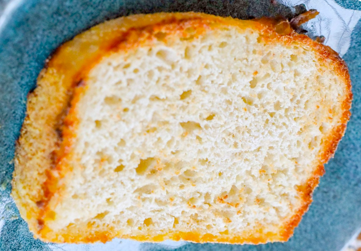 slice of toasted muffin bread on a plate