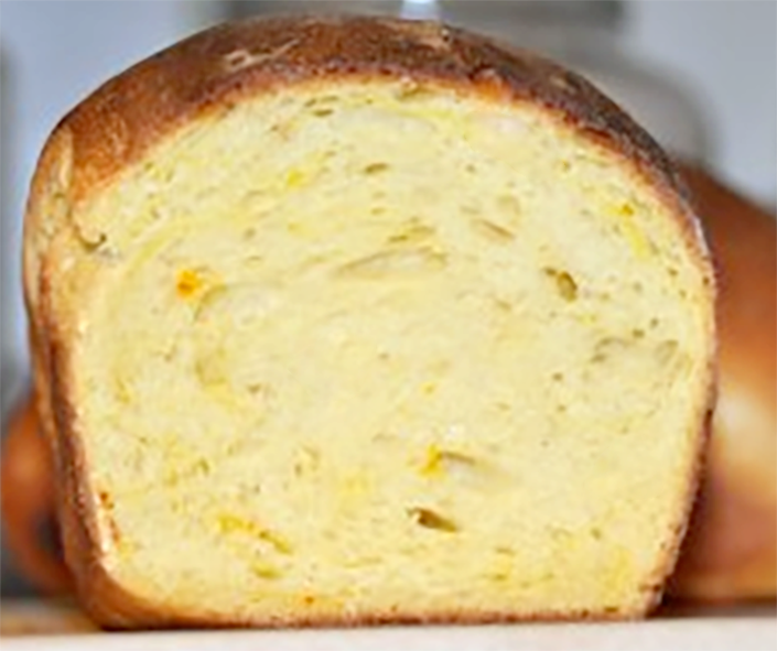 sliced loaf of saffron bread