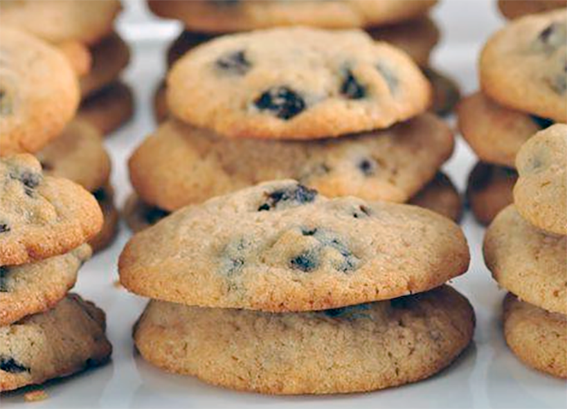 raisin and candied peel teacake biscuits in piles of two or three