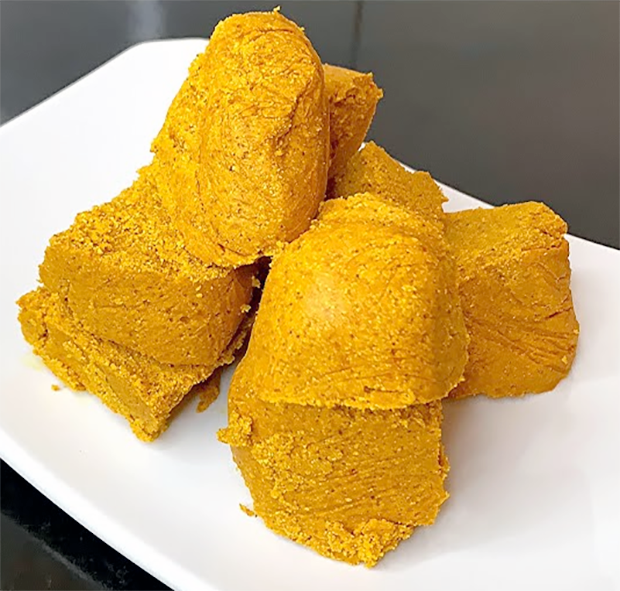 pieces of adun piled on a plate