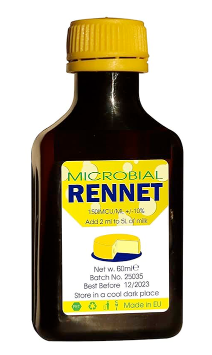 Bottle of commercial rennet