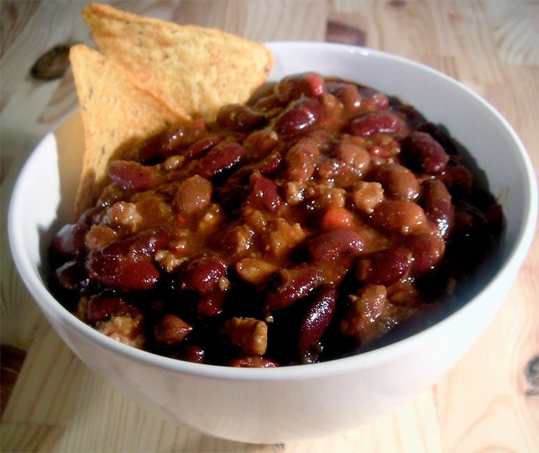 A bowl of classic chili con carne.