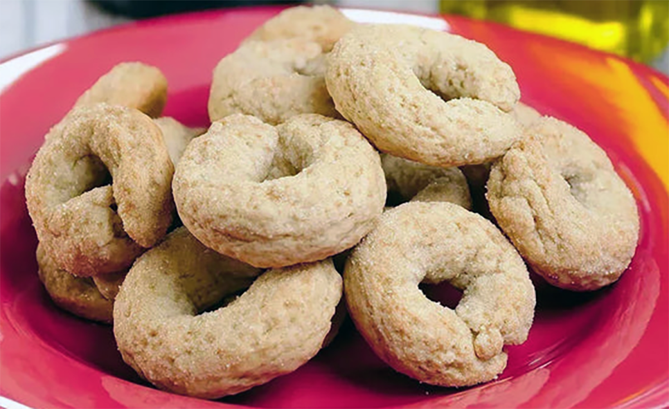 Italian wine biscuits piled on a plate