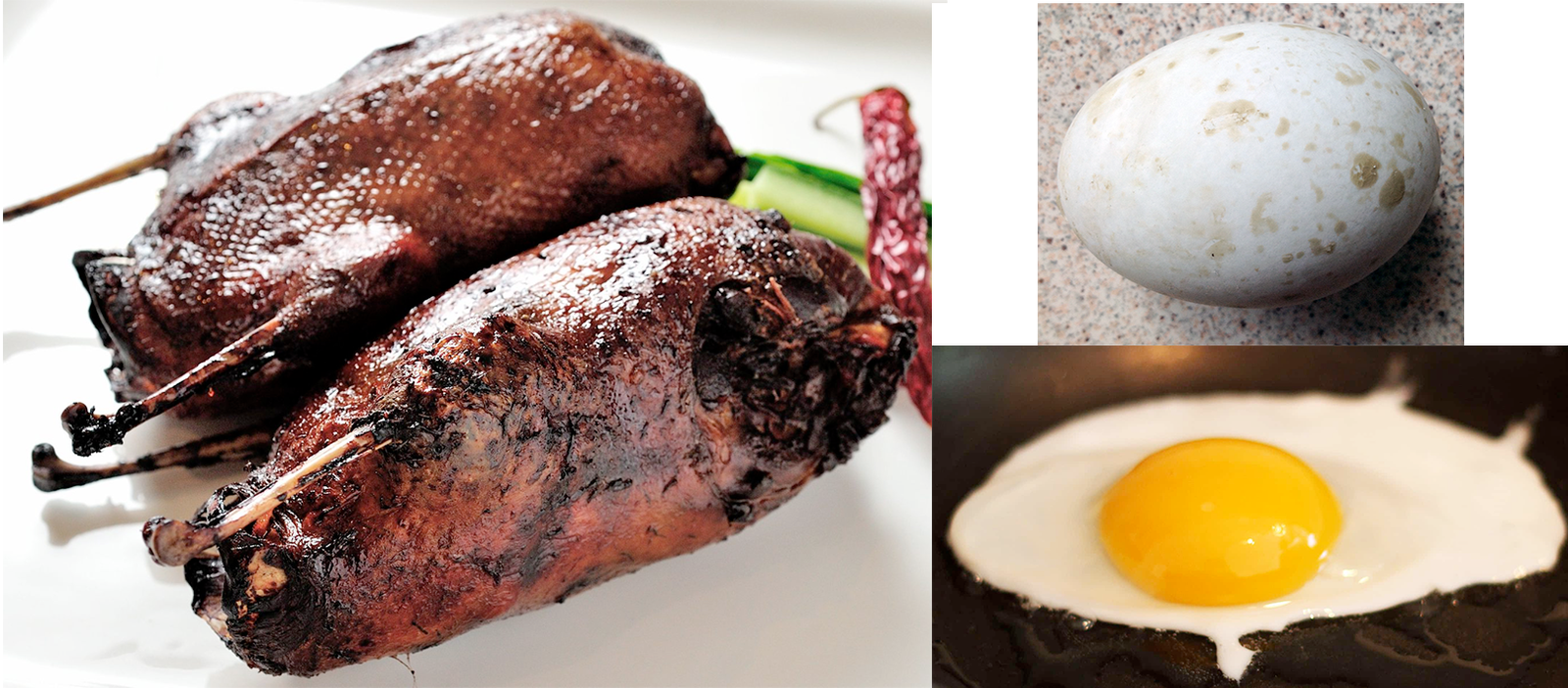 cooked duck and duck eggs