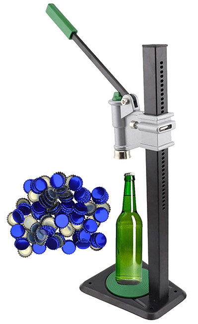 crown caps and table-top bottle capper