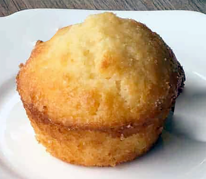 crunchy lemon muffin on a plate
