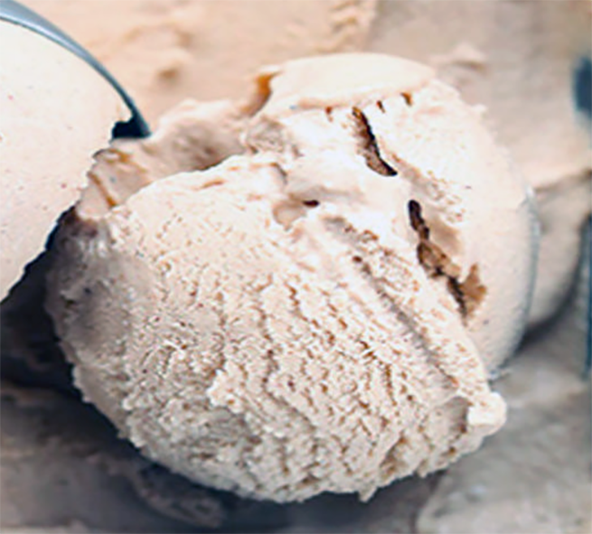 scoop of rooibos ice cream on top of the ice cream