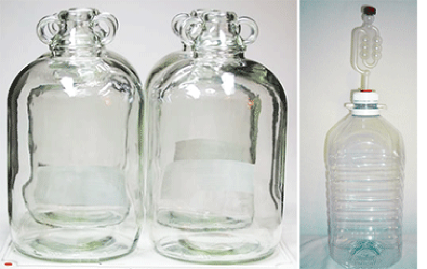 demijohns and fermenting vessel