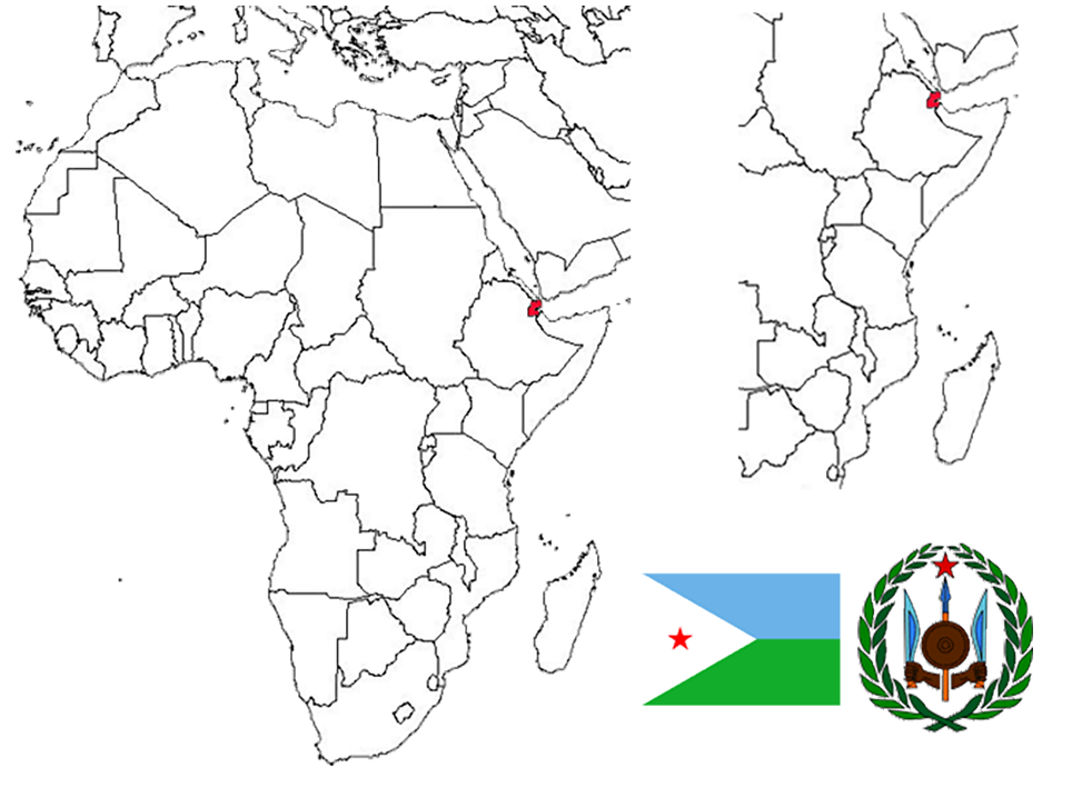 image of Djibouti, in relation to Africa.