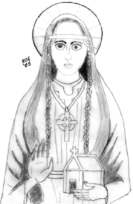 Depiction of St Dwynwen.
