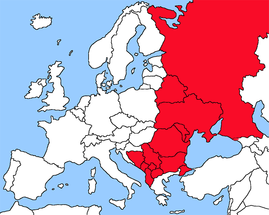 The map of Europe.