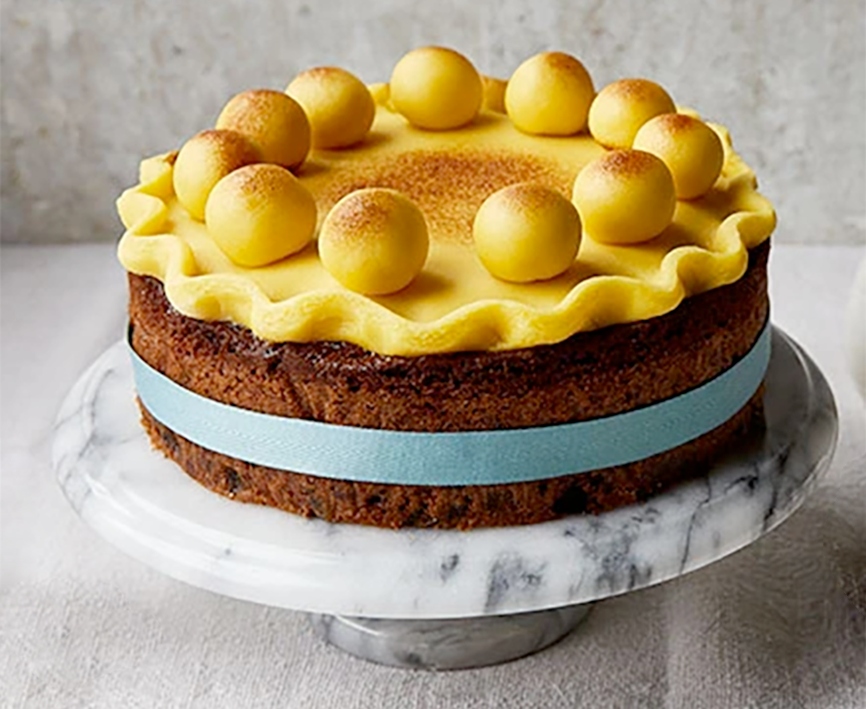 Classic Simnel cake with marzipan topping and filling