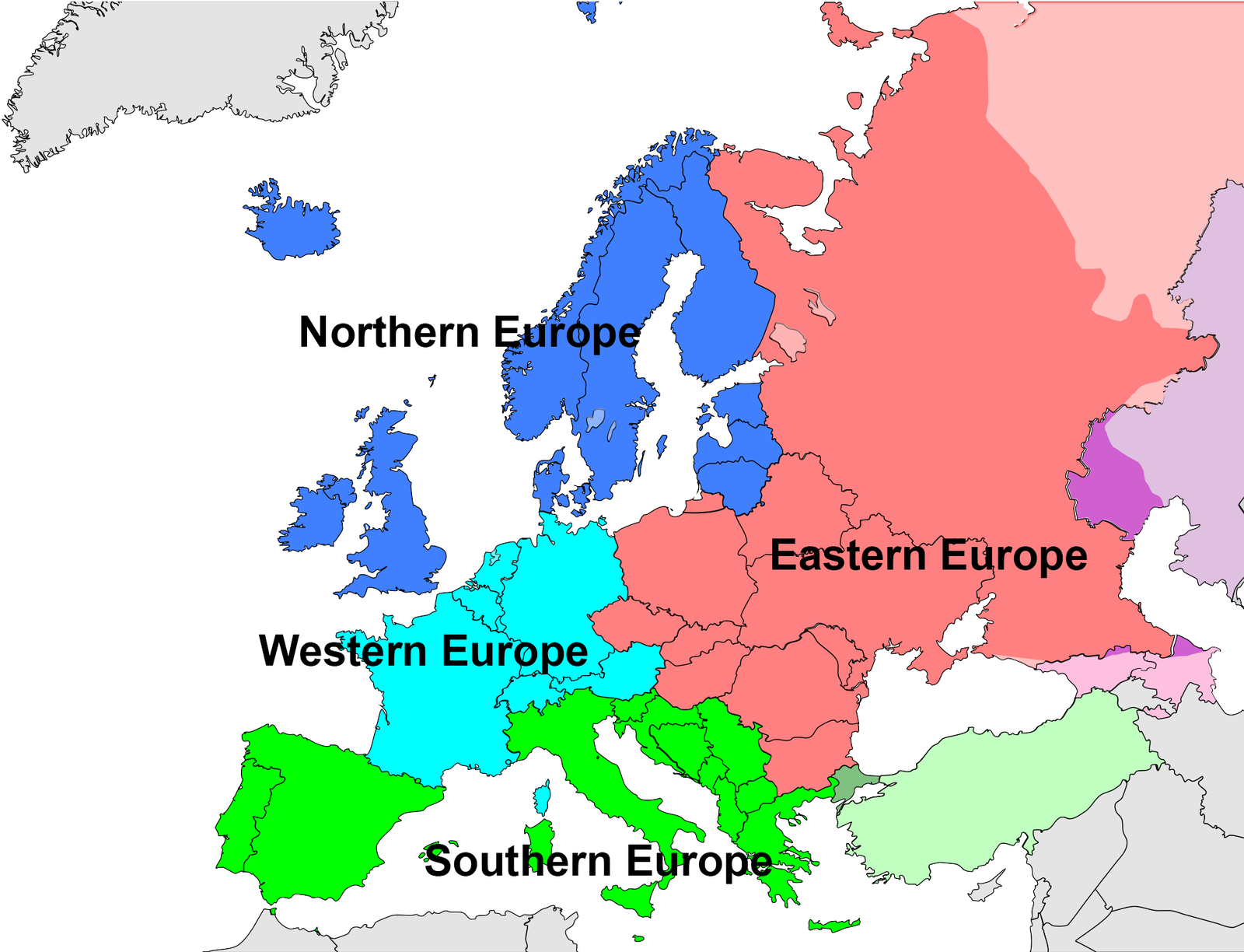 The map of Europe.